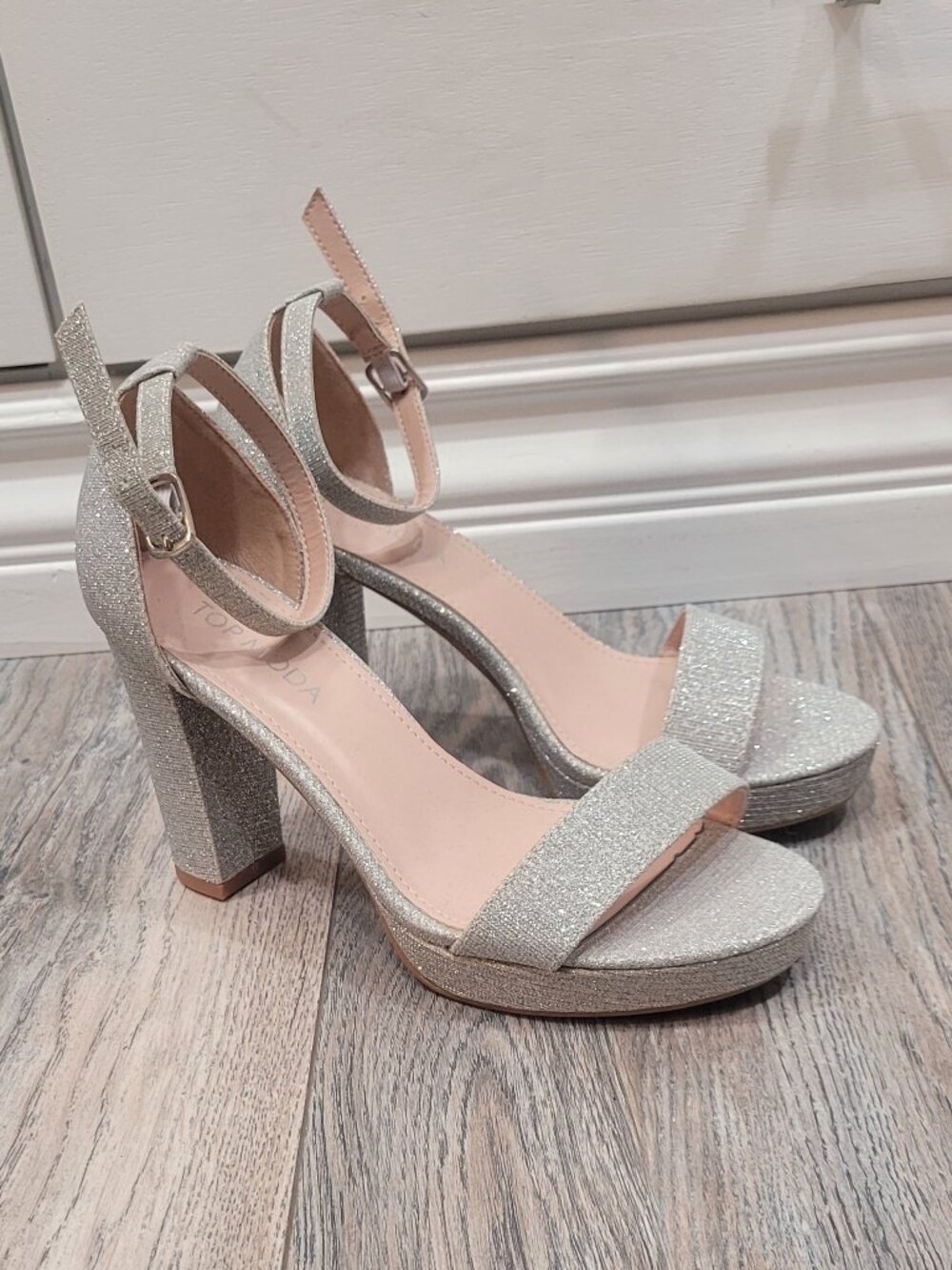 Sparkly silver heels
